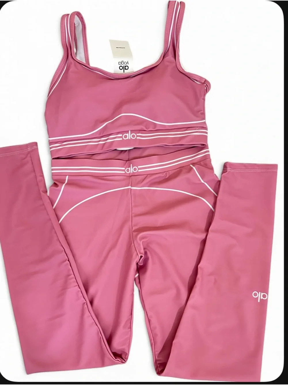 ALO Yoga Pink Strappy Crop Tank Top